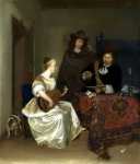 Gerard ter Borch - A Woman playing a Theorbo to Two Men